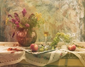 Herbstliches Stillleben auf dem Tisch