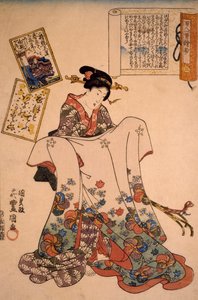 Frau mit prächtigen Kleidern von Utagawa Kunisada