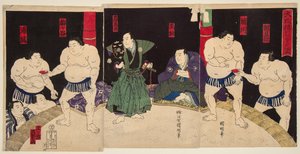 Kampf der Sumo-Ringer Umegatan und Sakaigawa