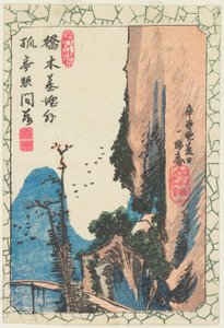 (Brücke in einer Schlucht) von Utagawa Hiroshige