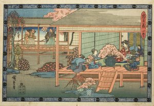 Akt 4 (Yondanme), aus der Serie "Die Rache der loyalen Vasallen (Chushingura)" von Utagawa Hiroshige