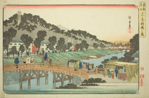Akabane-Brücke in Shiba (Shiba Akabanebashi no zu), aus der Serie "Berühmte Orte in der östlichen Hauptstadt (Toto meisho)"