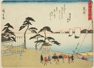 Arai, aus der Serie "Dreiundfünfzig Stationen des Tokaido (Tokaido gojusan tsugi)" von Utagawa Hiroshige