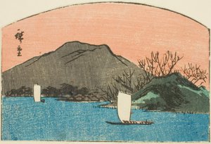 Boote auf dem See, Abschnitt eines unbetitelten Harimaze-Drucks