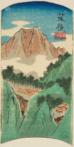 Chikugo, Abschnitt des Blattes Nr. 17 aus der Serie "Ausschnitte der Provinzen (Kunizukushi harimaze zue)" von Utagawa Hiroshige