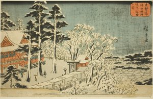 Klares Wetter nach Schneefall im Bezirk des Kanda Myojin Schreins (Kanda Myojin keidai yukibare no zu), aus der Serie "Berühmte Orte in der östlichen Hauptstadt (Toto meisho)"