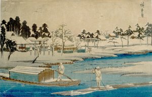 Nachlassender Schneefall in Masaki von Utagawa Hiroshige