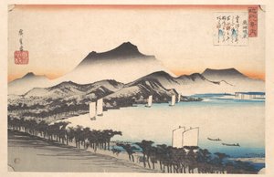 Klärendes Wetter bei Awazu, Biwa-See von Utagawa Hiroshige
