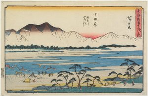 Überquerung des Sakawa-Flusses in Odawara von Utagawa Hiroshige