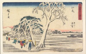 Entfernter Blick auf den Hafen von Shimizu von Ejiri