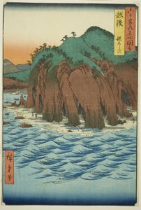 Provinz Echigo: Oyashirazu, aus der Serie "Berühmte Orte in den sechzig Provinzen" von Utagawa Hiroshige