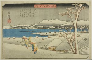 Abendschnee in Uchikawa (Uchikawa bosetsu), aus der Serie "Acht Ansichten von Kanazawa (Kanazawa hakkei)"