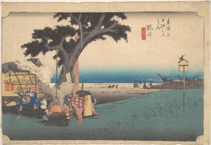 Fukuroi; das Teehaus von Utagawa Hiroshige