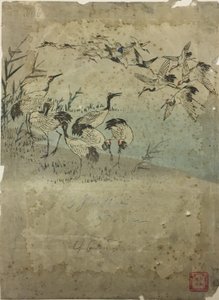 Reiher im Gras von Utagawa Hiroshige