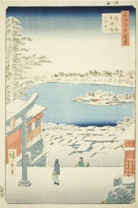 Blick vom Yushima Tenjin Schrein, aus der Serie "Hundert berühmte Ansichten von Edo"