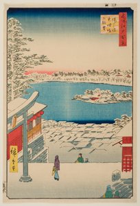 Aussicht vom Yushima Tenjin-Schrein, aus der Serie „Hundert berühmte Ansichten von Edo“ von Utagawa Hiroshige