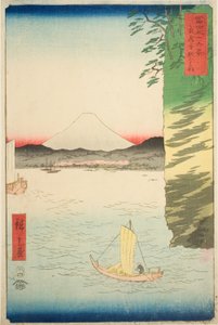 Honmoku in der Provinz Musashi, aus der Serie "36 Ansichten des Berges Fuji"