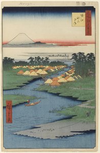 Horie und Nekozane, Nr. 96 aus Einhundert berühmte Ansichten von Edo, 1856 von Utagawa Hiroshige