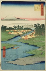 Horie und Nekozane, aus der Serie "Hundert berühmte Ansichten von Edo (Meisho Edo hyakkei)" von Utagawa Hiroshige