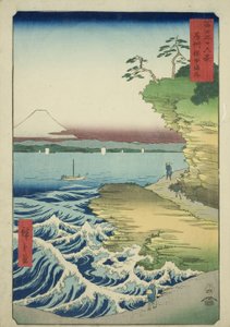 Hota-Strand in der Provinz Awa (Boshu Hota no kaigan), aus der Serie "Sechsunddreißig Ansichten des Berges Fuji (Fuji sanjurokkei)"