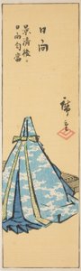 Hyuga, Abschnitt des Blattes Nr. 18 aus der Serie "Ausschnittbilder der Provinzen (Kunizukushi harimaze zue)" von Utagawa Hiroshige