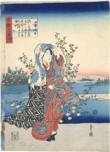 Der Ide-Tama-Fluss in der Provinz Yamashiro, aus der Serie „Sechs Juwelenflüsse in alten Gedichten“ von Utagawa Hiroshige