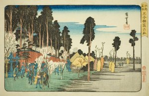 Inari-Schrein in Oji (Oji Inari no yashiro), aus der Serie "Berühmte Orte in Edo (Koto meisho)" von Utagawa Hiroshige