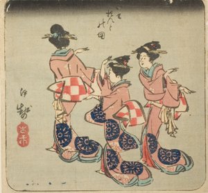 Ise, Abschnitt von Blatt Nr. 3 aus der Serie "Ausschnitte der Provinzen (Kunizukushi harimaze zue)" von Utagawa Hiroshige