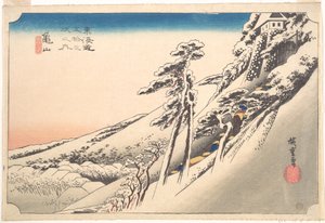 Kameyama, klares Wetter nach Schneefall von Utagawa Hiroshige