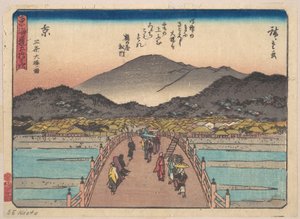 Kyoto: Ansicht der Sanju-Ohashi-Brücke von Utagawa Hiroshige