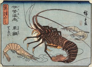 Hummer, Garnele und Shrimps, 1830-1844 von Utagawa Hiroshige