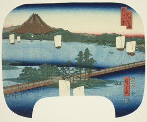 Lange Brücke bei Seta (Seta no nagahashi), aus der Serie "Acht Ansichten von Omi (Omi hakkei)"