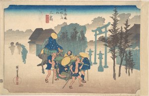 Mishima, Morgennebel von Utagawa Hiroshige