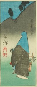 Berg Koya in der Provinz Kii (Kii, Koya), Abschnitt von Blatt Nr. 16 aus der Serie "Ausschnitte der Provinzen (Kunizukushi harimaze zue)" von Utagawa Hiroshige
