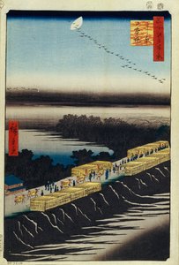 Nihon-Damm und Yoshiwara Hundert berühmte Ansichten von Edo, 1856-1858 von Utagawa Hiroshige