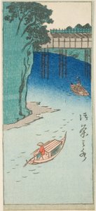 Ochanomizu, Abschnitt eines Blattes aus der Serie "Ausschnitte berühmter Orte in Edo (Edo meisho harimaze zue)" von Utagawa Hiroshige