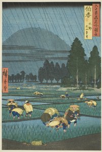 Ono, Fernsicht auf den Berg Daisen in der Provinz Hoki (Hoki, Ono, Daisen enbo), aus der Serie "Berühmte Orte in den sechzig Provinzen (Rokujuyoshu meisho zue)" von Utagawa Hiroshige