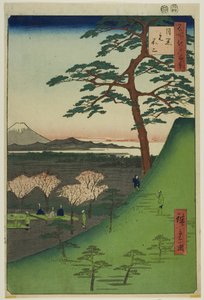 Original Fuji, Meguro (Meguro Moto-Fuji), aus der Serie "Hundert berühmte Ansichten von Edo (Meisho Edo hyakkei)"
