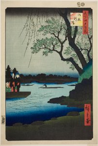 Oumayagashi, aus der Serie "Hundert berühmte Ansichten von Edo (Meisho Edo hyakkei)"