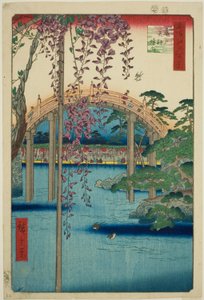 Bezirk des Kameido Tenjin Schreins (Kameido Tenjin keidai), aus der Serie "Hundert berühmte Ansichten von Edo (Meisho Edo hyakkei)"