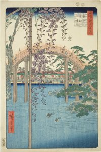 Bezirk des Kameido Tenjin Schreins (Kameido Tenjin keidai), aus der Serie "Hundert berühmte Ansichten von Edo (Meisho Edo hyakkei)"