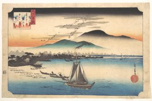 Rückkehr der Gänse bei Katada von Utagawa Hiroshige