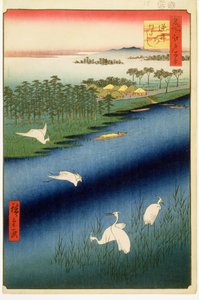 Sakasai-Fähre, Platte 67 aus der Serie Einhundert berühmte Ansichten von Edo, Edo-Periode, Ansei-Ära, 1857