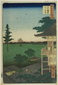 Sazai-Halle des Fünfhundert-Rakan-Tempels, aus der Serie "Hundert berühmte Ansichten von Edo" von Utagawa Hiroshige