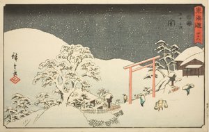 Seki—Nr. 48, aus der Serie "Dreiundfünfzig Stationen des Tokaido (Tokaido gojusan tsugi)," auch bekannt als der Reisho Tokaido