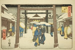 Shinmei-Schrein in Shiba, aus der Serie "Berühmte Orte in Edo"