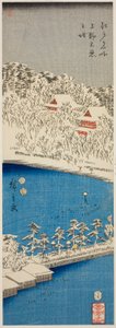 Shinobazu-Teich in Ueno (Ueno Shinobazu no ike), aus der Serie "Berühmte Orte in Edo (Edo meisho)" von Utagawa Hiroshige