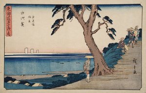 Shirasuka, Blick auf den Shiomizaka-Hang von Utagawa Hiroshige