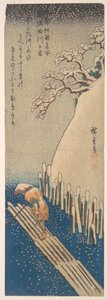 Schnee am Sumida-Fluss