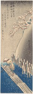 Der Sumida-Fluss im Schnee, aus der Serie „Berühmte Orte in Edo in den vier Jahreszeiten“ von Utagawa Hiroshige